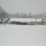 Pole barn in the snow