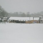 Pole barn in the snow